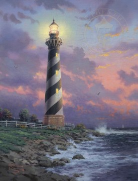 kinkade Painting - Cape Hatteras Light Thomas Kinkade